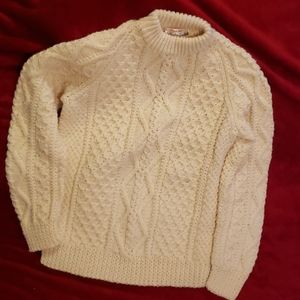 Traditional Wool Crew Neck Fisherman's Sweater